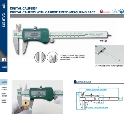 Digital Calipers w/ Carbide Tipped (DT/DT-CD/D-W Series) 2
