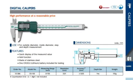 Digital Calipers (DS-150) 2