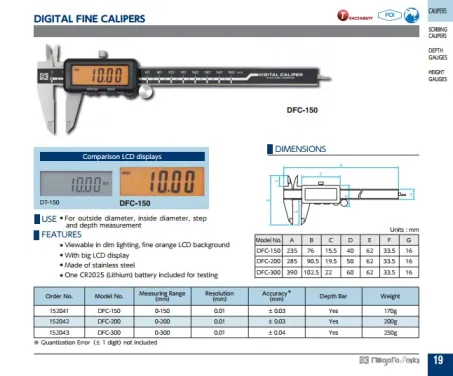 Digital Fine Calipers (DFC Series) 2