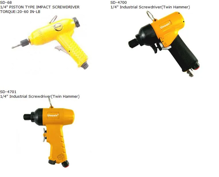 UNOAIR 1/4" AIR HAMMER TYPE SCREWDRIVERS 3 1_4_air_hammer_type_screwdrivers_p3