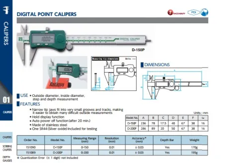 Digital Point Calipers (D-P Series) 2