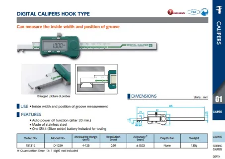 Digital Calipers Hook (D-125H) 2