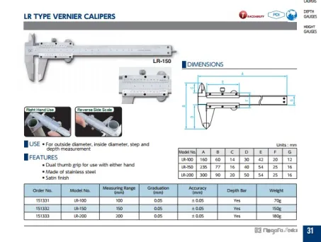 Vernier Calipers (LR Series) 2