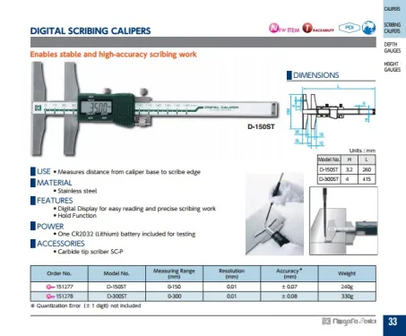 Digital Scribing Calipers (D-ST Series) 2